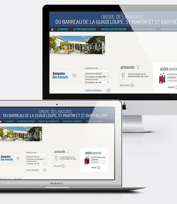 Création site internet avocats - Barreau de Guadeloupe