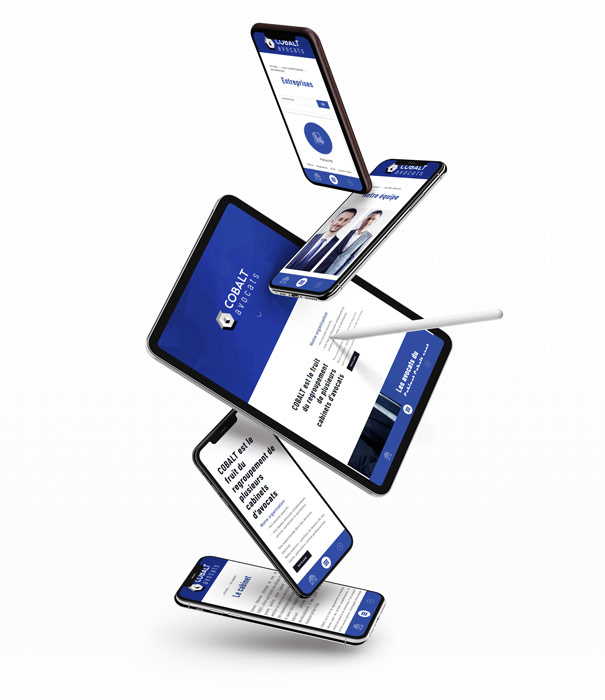 Visuel site internet mobile et tablette - Cobalt Avocats