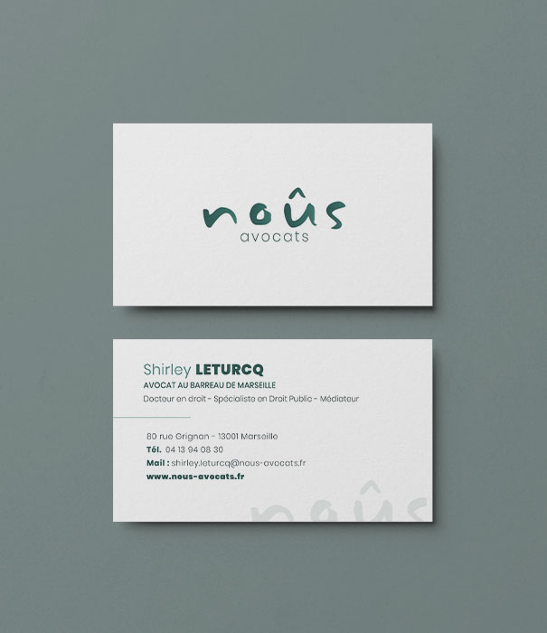 Création carte de visite avocats - Noûs avocats