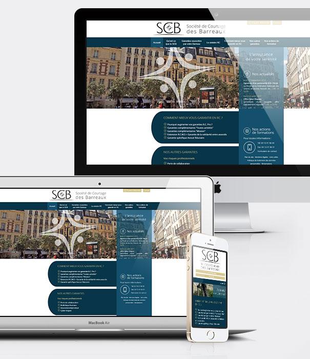 Site internet cabinet d'avocats - Société de Courtage des Barreaux