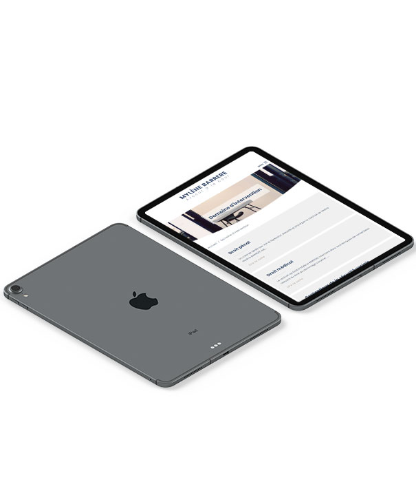 Visuel site internet sur tablette
