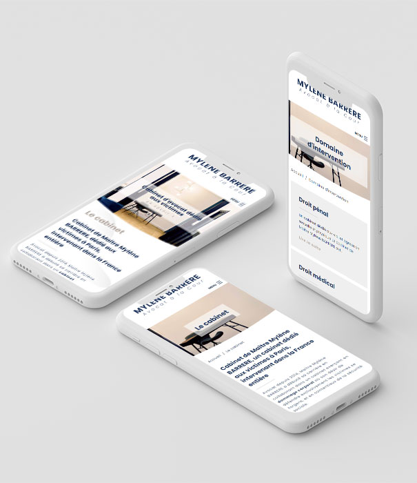 Visuel site internet sur mobile