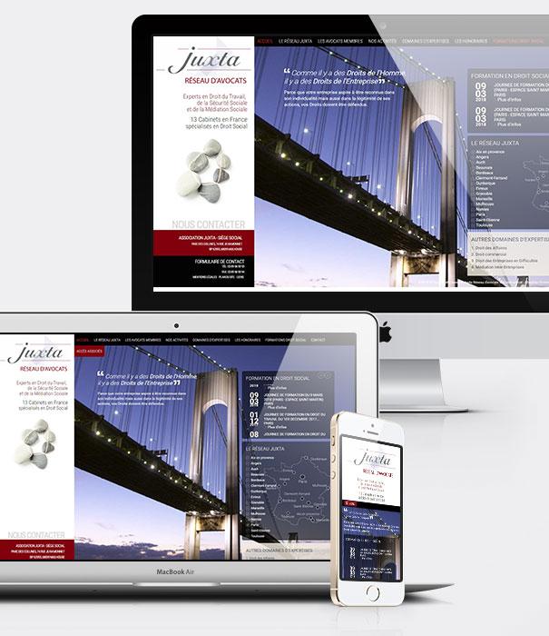 Site internet cabinet d'avocats - Réseau d'avocats Juxta